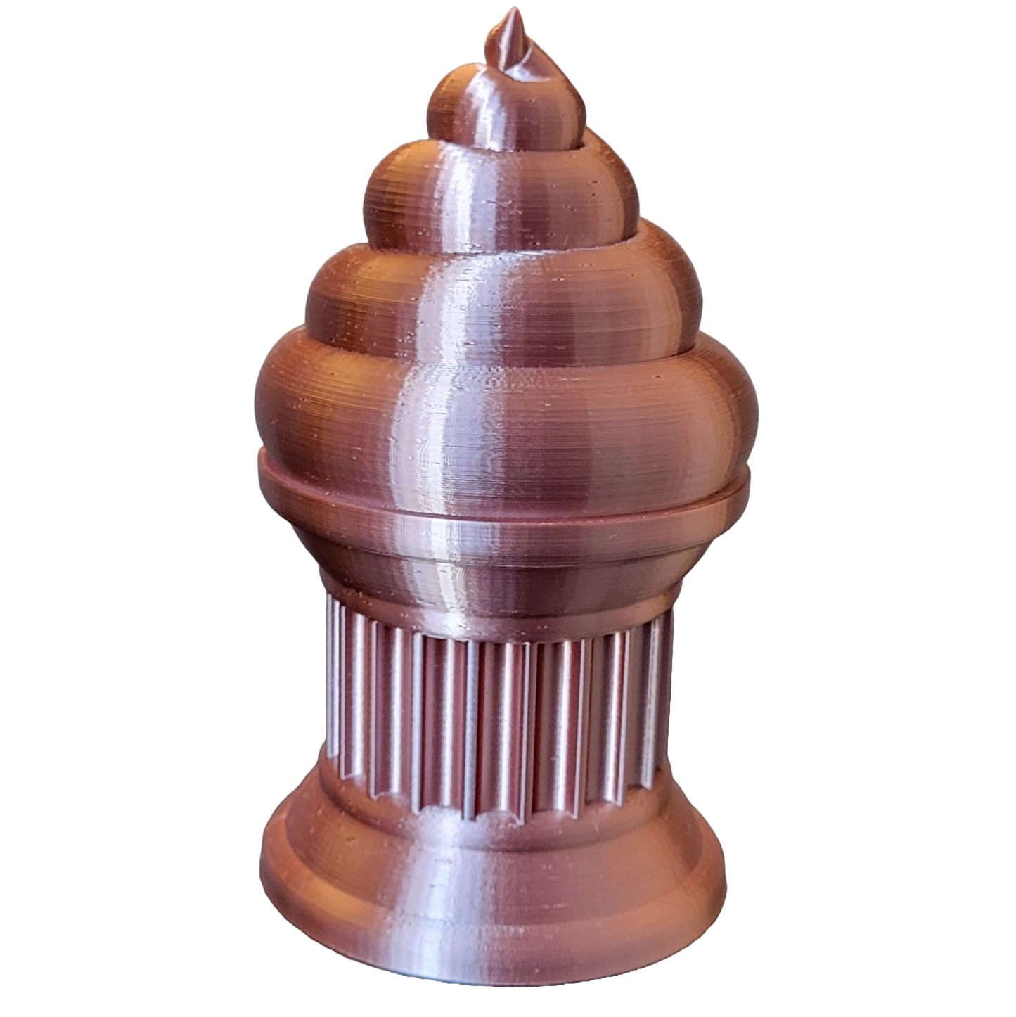 Znet3D Poop Emoji Trophy - Perfect Award or Gift - Handmade w/Additive Manufacturing - 6" inches Tall - Featuring a Solid Poop Emoji Secured on a Column Pillar (Silk Brown)