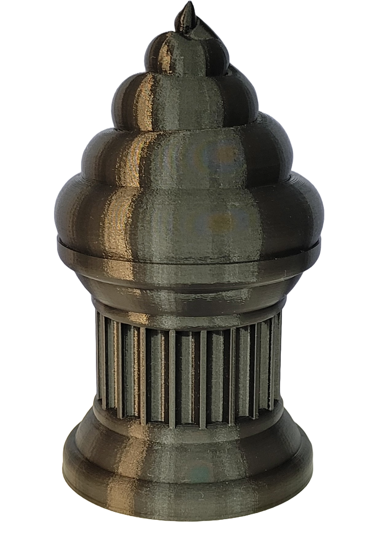 Znet3D Poop Emoji Trophy - Perfect Award or Gift - Handmade w/Additive Manufacturing - 6" inches Tall - Featuring a Solid Poop Emoji Secured on a Column Pillar (Black)