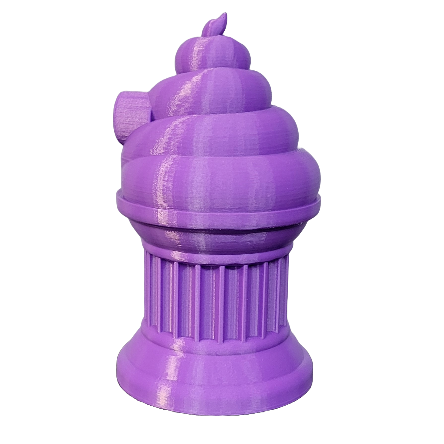 Znet3D Poop Emoji Trophy - Perfect Award or Gift - Handmade w/Additive Manufacturing - 6" inches Tall - Featuring a Solid Poop Emoji Secured on a Column Pillar (Purple)