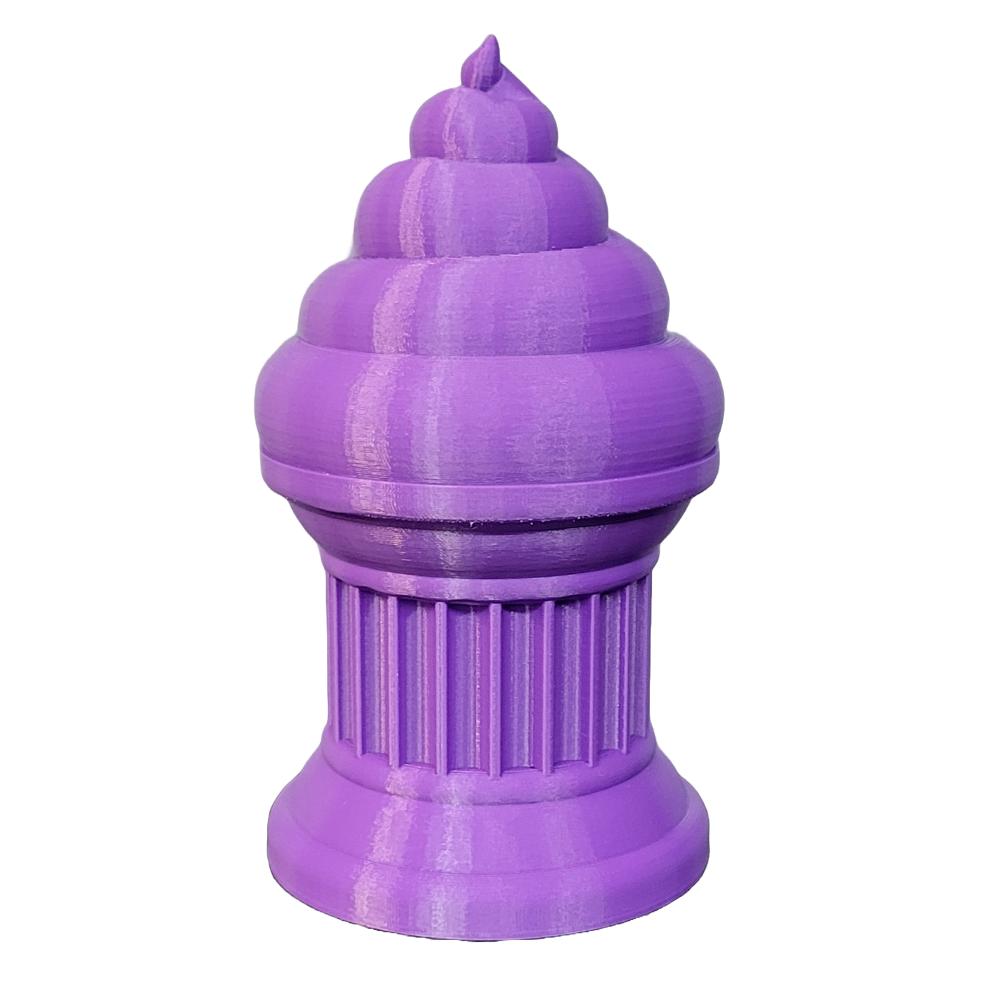 Znet3D Poop Emoji Trophy - Perfect Award or Gift - Handmade w/Additive Manufacturing - 6" inches Tall - Featuring a Solid Poop Emoji Secured on a Column Pillar (Purple)