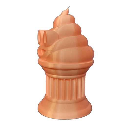 Znet3D Poop Emoji Trophy - Perfect Award or Gift - Handmade w/Additive Manufacturing - 6" inches Tall - Featuring a Solid Poop Emoji Secured on a Column Pilla (Silk Pink)