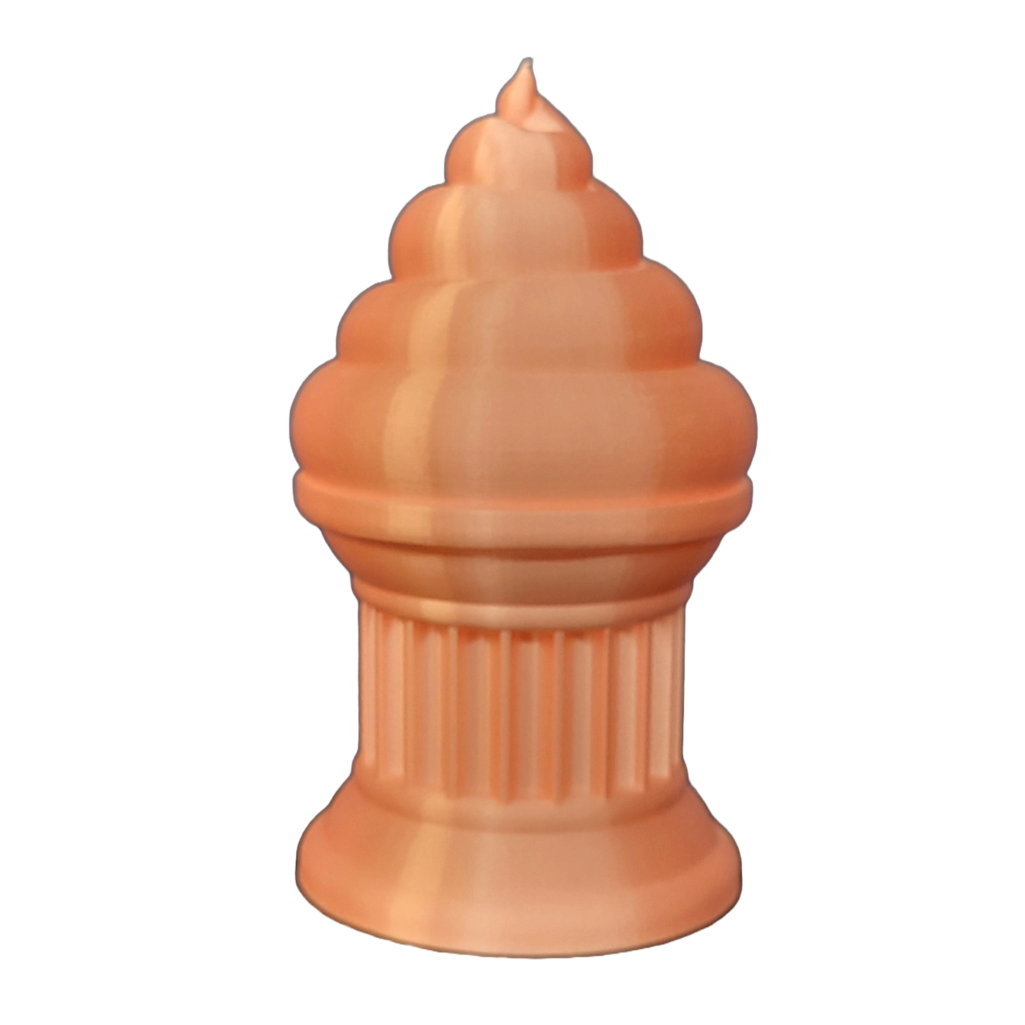 Znet3D Poop Emoji Trophy - Perfect Award or Gift - Handmade w/Additive Manufacturing - 6" inches Tall - Featuring a Solid Poop Emoji Secured on a Column Pilla (Silk Pink)