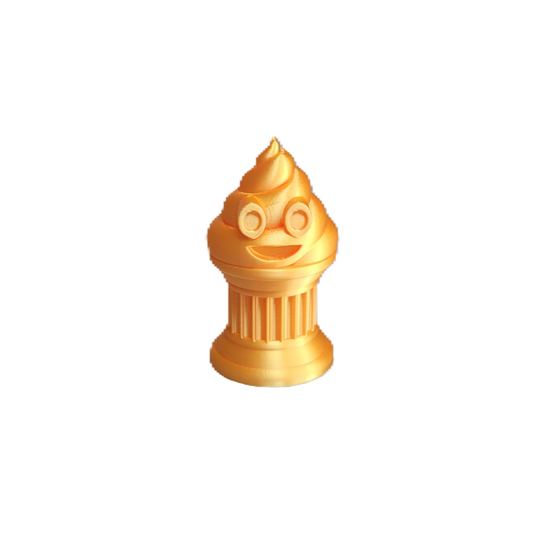 Znet3D Mini Poop Emoji Trophy – The Perfect 3-Inch Tall Award or Gift, Featuring a Solid Poop Emoji on a Classic Column Base