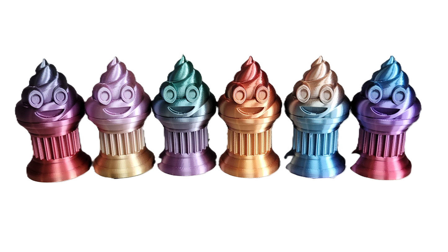 Znet3D Mini Poop Emoji Trophy – The Perfect 3-Inch Tall Award or Gift, Featuring a Solid Poop Emoji on a Classic Column Base