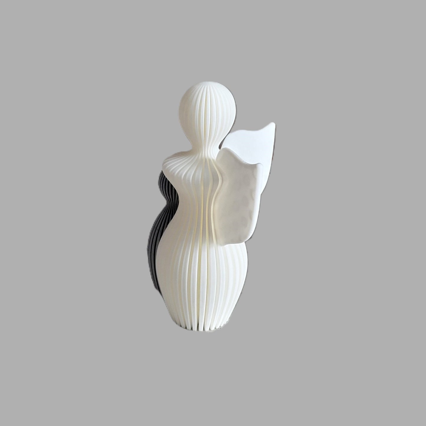 Znet3D Guardian Angel Statue - Elegant Abstract Home Décor for Mother’s Day, Birthdays, Anniversaries, New Babies, or Just for Love - White Angel with Silver Child