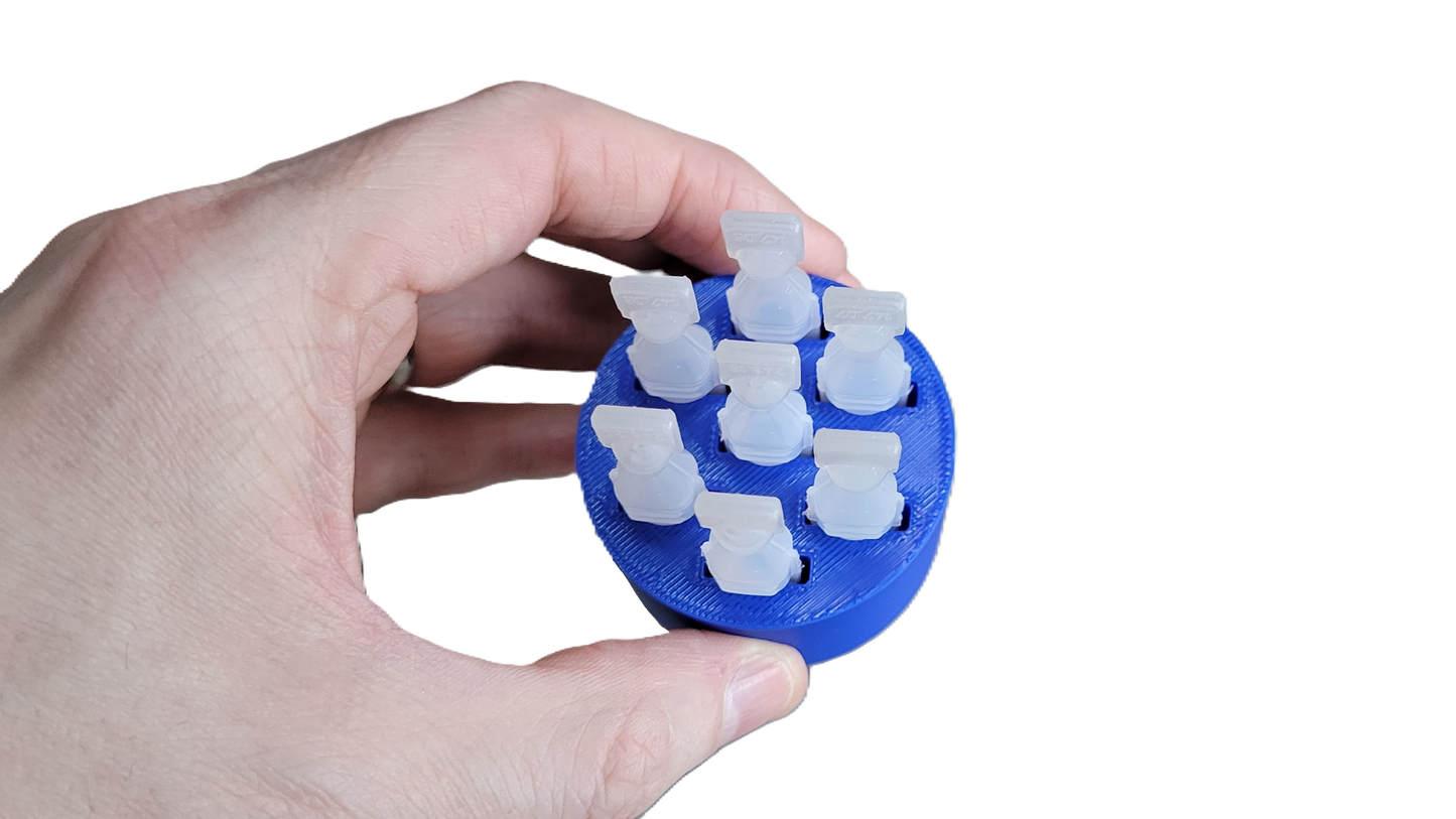 Znet3D round Eye Drop Vial Stand – Convenient, Upright Storage for Seven Vials – keep track of your daily usage