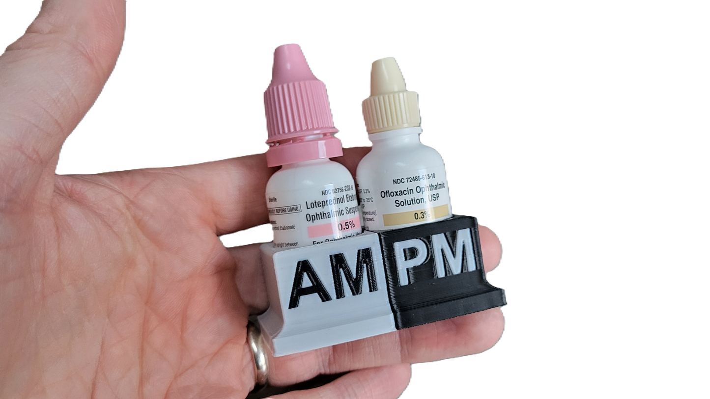 Eye Drops Organizer and Tracker, AM/PM 2 Slot Holder