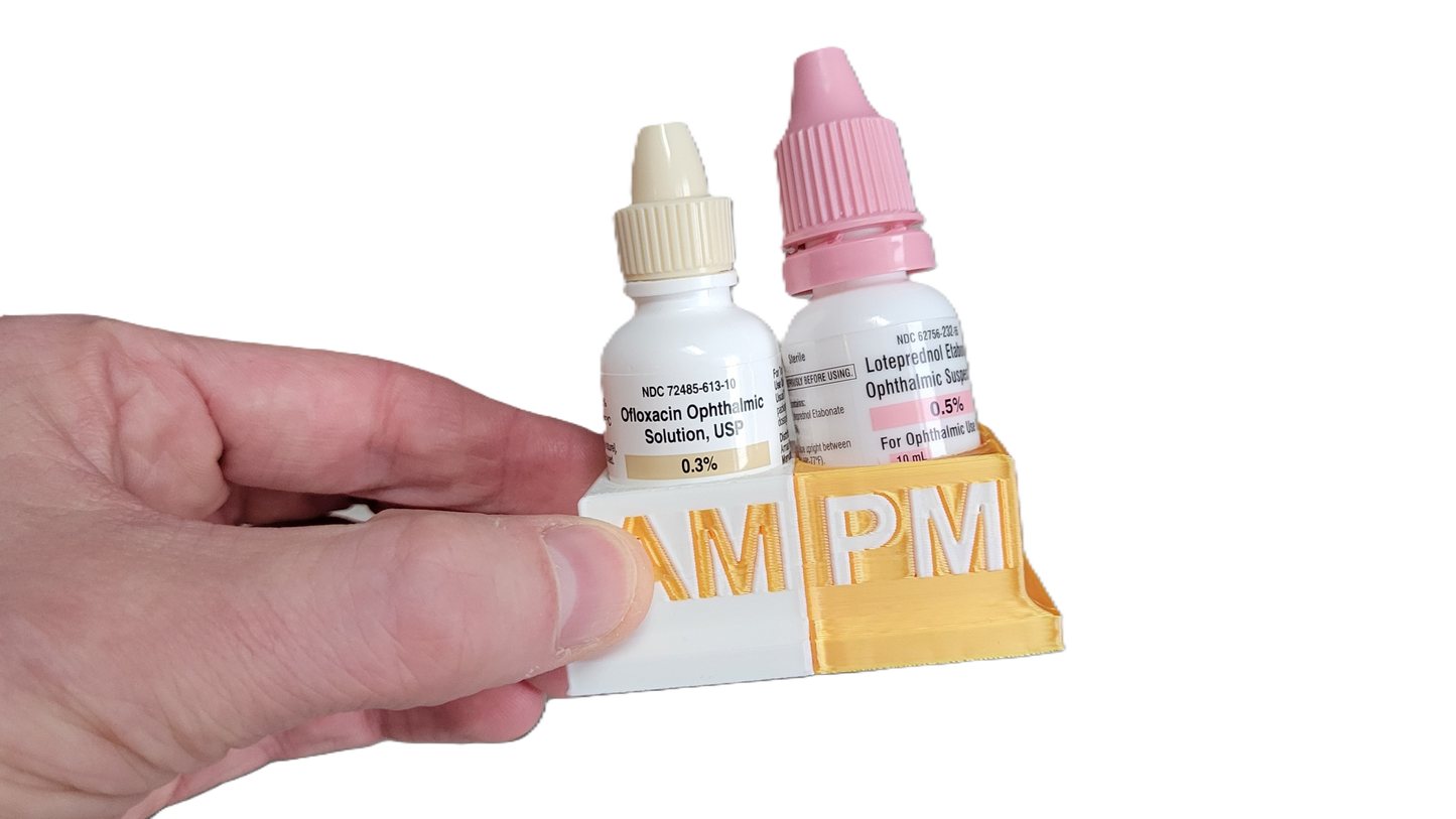 Eye Drops Organizer and Tracker, AM/PM 2 Slot Holder