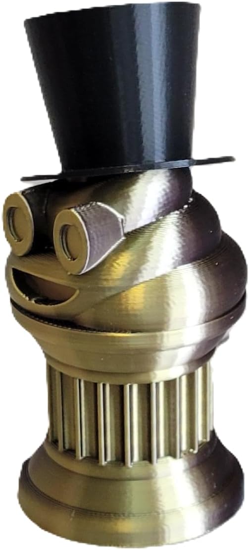 Znet3D Mini Gentlemen Poop Emoji Trophy – Elegant Black Top Hat on Poop Emoji Trophy – Add Sophistication & Humor to Your Event – Perfect for Honoring Winners or Losers