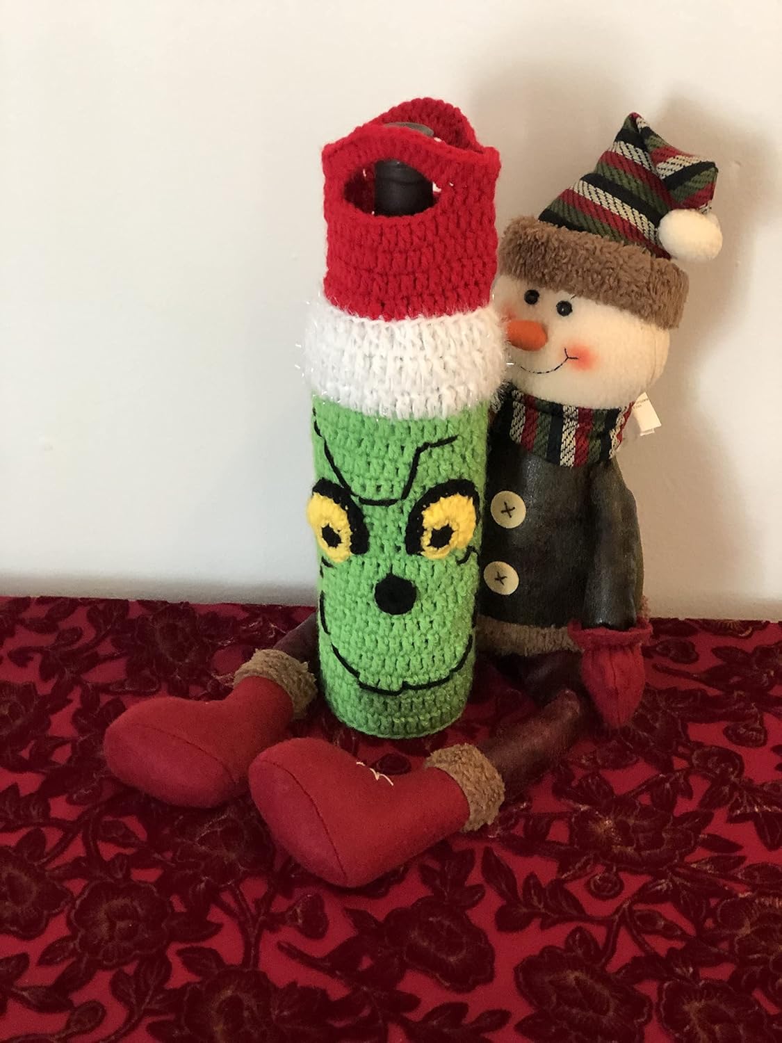 Crochet Holiday Themed Wine Bottle Cover & Holder - Christmas Wine Bottle Cozy - Perfect Holiday Gift - Znet3D