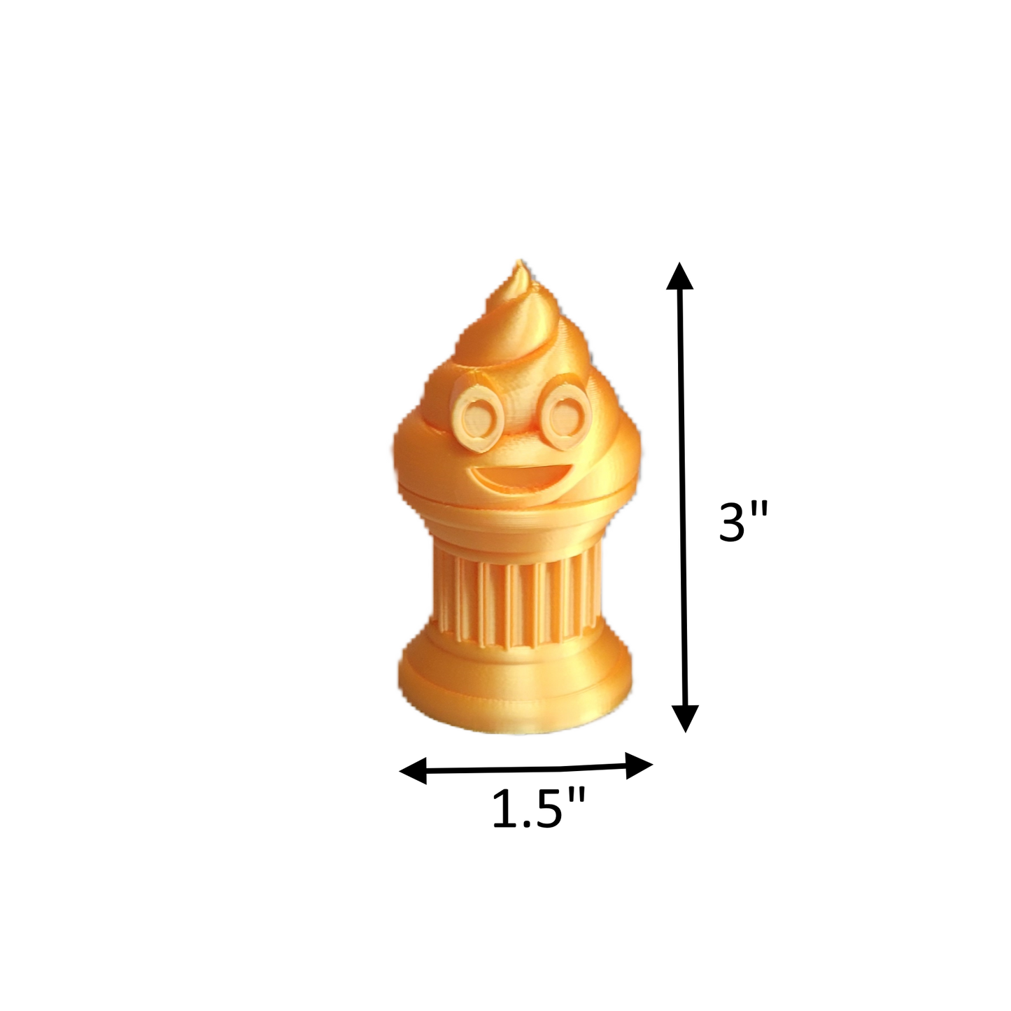 Znet3D Mini Poop Emoji Trophy – The Perfect 3-Inch Tall Award or Gift, Featuring a Solid Poop Emoji on a Classic Column Base