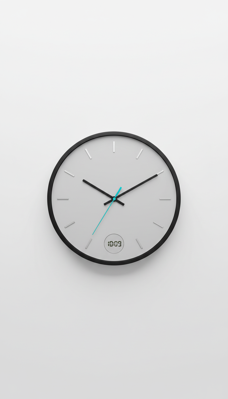 Minimalist Smart Wall Clock in Modern Steel