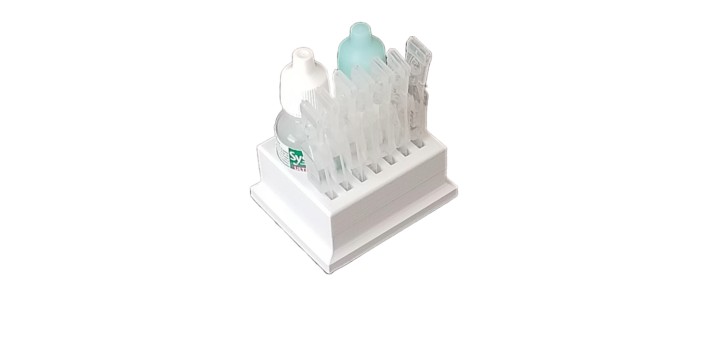 Eye Drop Vials & Bottles Holder & Storage - Holds 7 Vials & 2 Bottles - Znet3D