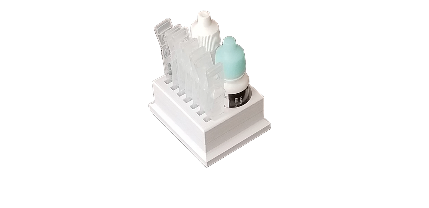 Eye Drop Vials & Bottles Holder & Storage - Holds 7 Vials & 2 Bottles - Znet3D