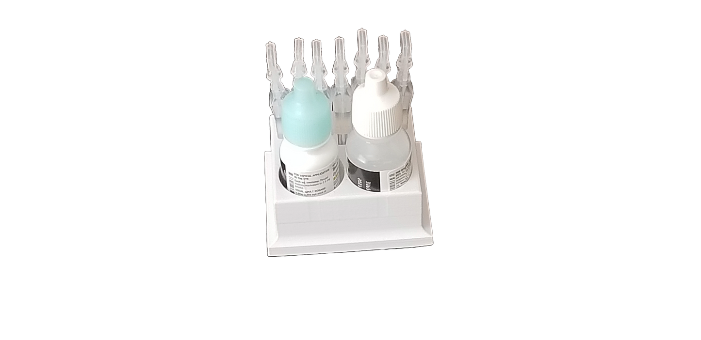 Eye Drop Vials & Bottles Holder & Storage - Holds 7 Vials & 2 Bottles - Znet3D