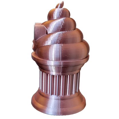 Znet3D Poop Emoji Trophy - Perfect Award or Gift - Handmade w/Additive Manufacturing - 6" inches Tall - Featuring a Solid Silk Brown Poop Emoji on a Column Pillar