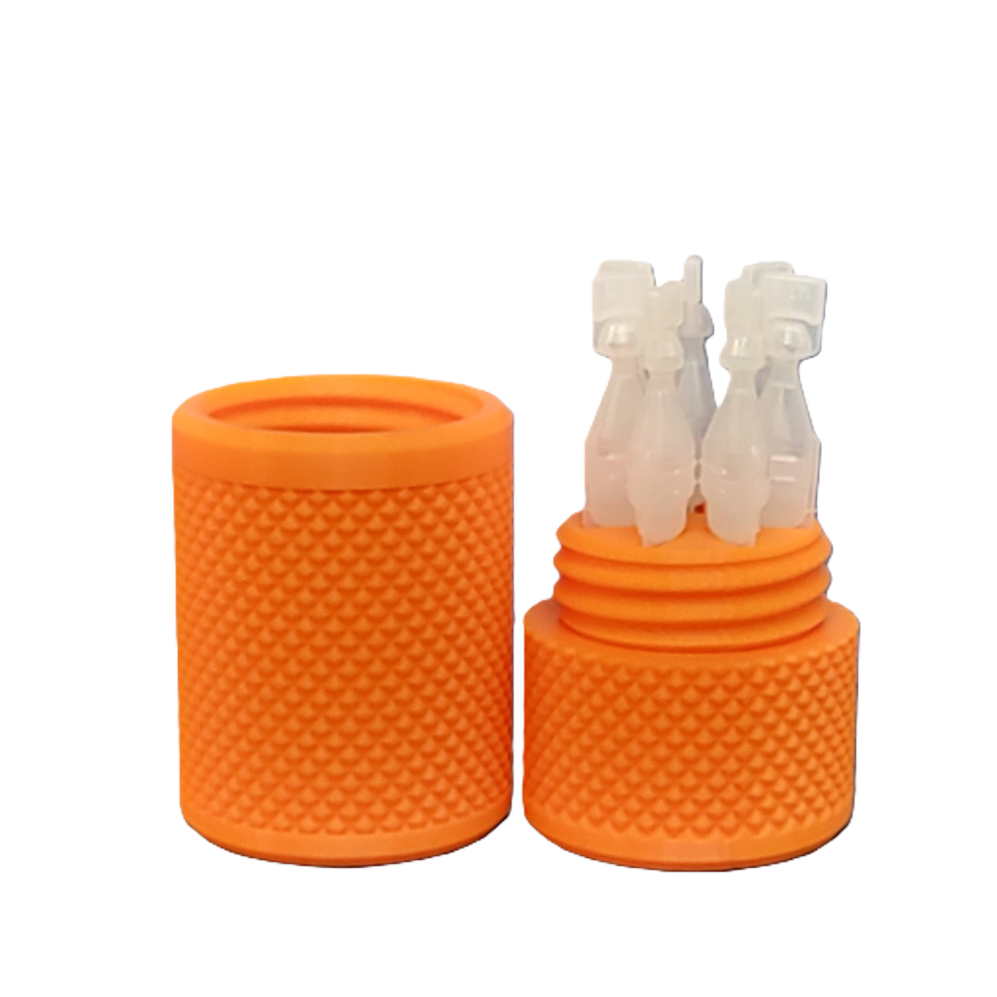 Eye Drop Vials Holder & Storage Case - Securely Store Seven (7) Single-Use Vials - Screw-On Lid, Knurled Pattern - Keep Vials Safe & Organized to Keep Track of Your Daily Usage