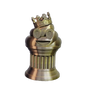 Znet3D King Poop Emoji Trophy - Fun Award & Gift - Handmade w/Additive Manufacturing - 6" inches Tall - Featuring a Solid Poop Emoji with a Crown, Secured on a Column Pillar