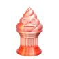 Znet3D Poop Emoji Trophy - Perfect Award or Gift - Handmade w/Additive Manufacturing - 6" inches Tall - Featuring a Solid Poop Emoji Secured on a Column Pilla (Red/White)