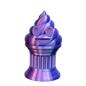 Znet3D Poop Emoji Trophy - Perfect Award or Gift - Handmade w/Additive Manufacturing - 6" inches Tall - Featuring a Solid Poop Emoji Secured on a Column Pilla (Blue/Purple)