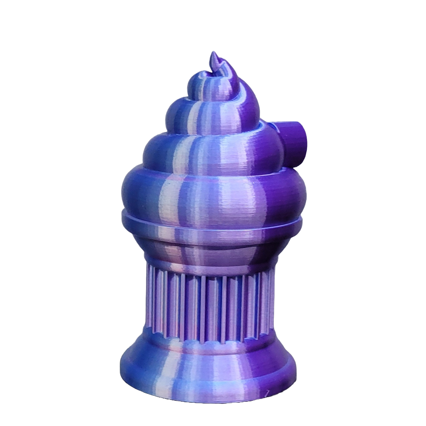 Znet3D Poop Emoji Trophy - Perfect Award or Gift - Handmade w/Additive Manufacturing - 6" inches Tall - Featuring a Solid Poop Emoji Secured on a Column Pilla (Blue/Purple)