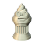 Znet3D Poop Emoji Trophy - Perfect Award or Gift - Handmade w/Additive Manufacturing - 6" inches Tall - Featuring a Solid Poop Emoji Secured on a Column Pillar (Silver)