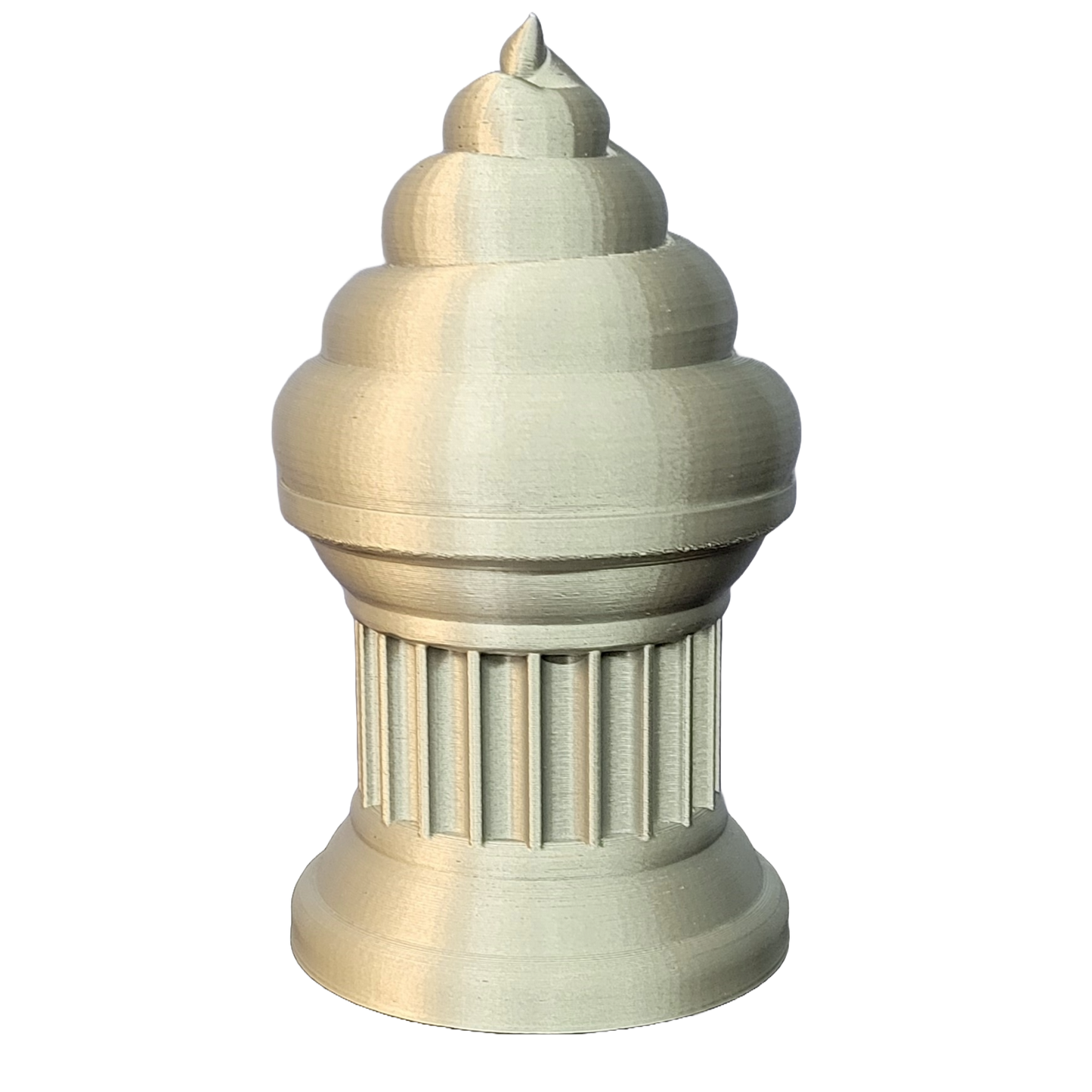 Znet3D Poop Emoji Trophy - Perfect Award or Gift - Handmade w/Additive Manufacturing - 6" inches Tall - Featuring a Solid Poop Emoji Secured on a Column Pillar (Silver)