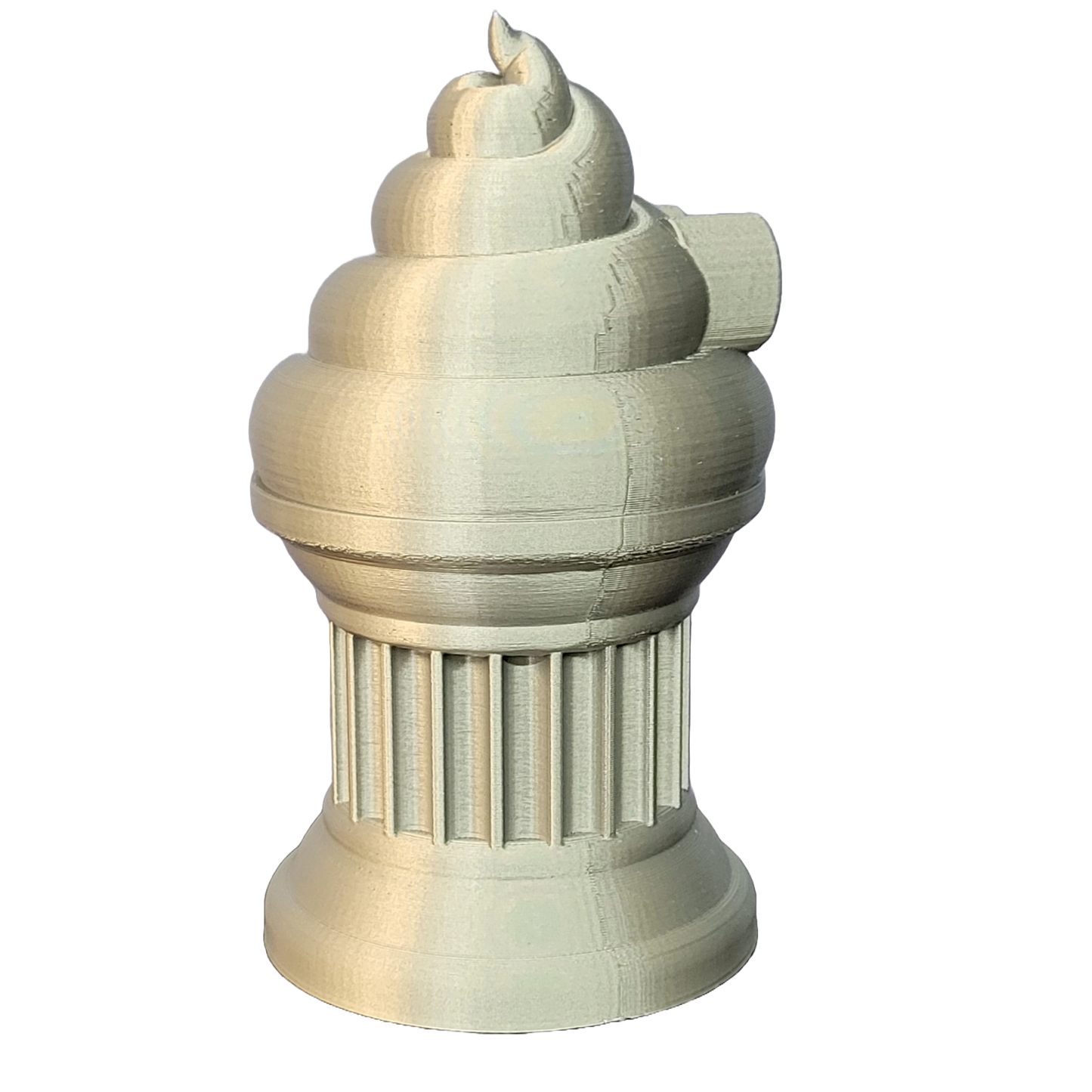 Znet3D Poop Emoji Trophy - Perfect Award or Gift - Handmade w/Additive Manufacturing - 6" inches Tall - Featuring a Solid Poop Emoji Secured on a Column Pillar (Silver)