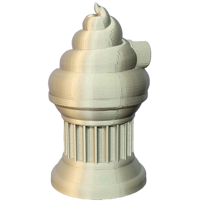 Znet3D Poop Emoji Trophy - Perfect Award or Gift - Handmade w/Additive Manufacturing - 6" inches Tall - Featuring a Solid Poop Emoji Secured on a Column Pillar (Silver)