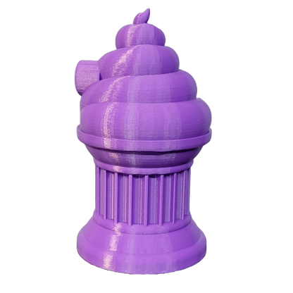 Znet3D Poop Emoji Trophy - Perfect Award or Gift - Handmade w/Additive Manufacturing - 6" inches Tall - Featuring a Solid Poop Emoji Secured on a Column Pillar (Purple)