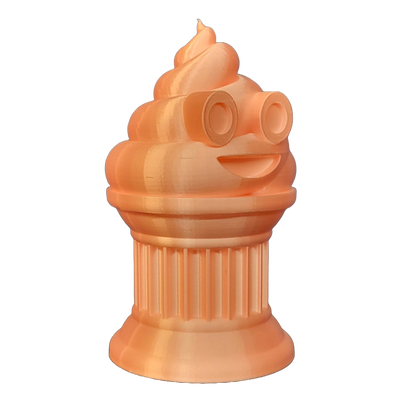 Znet3D Poop Emoji Trophy - Perfect Award or Gift - Handmade w/Additive Manufacturing - 6" inches Tall - Featuring a Solid Poop Emoji Secured on a Column Pilla (Silk Pink)