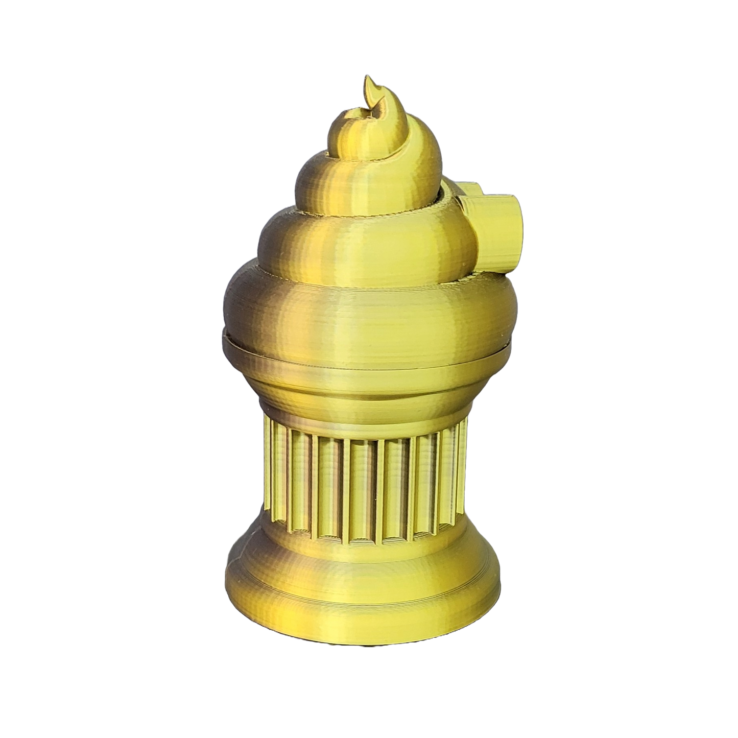 Znet3D Poop Emoji Trophy - Perfect Award or Gift - Handmade w/Additive Manufacturing - 6" inches Tall - Featuring a Solid Poop Emoji Secured on a Column Pilla (Black/Gold)