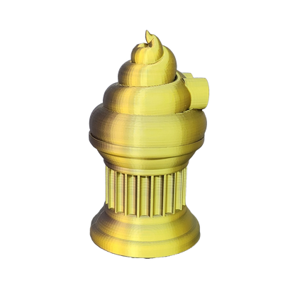 Znet3D Poop Emoji Trophy - Perfect Award or Gift - Handmade w/Additive Manufacturing - 6" inches Tall - Featuring a Solid Poop Emoji Secured on a Column Pilla (Black/Gold)