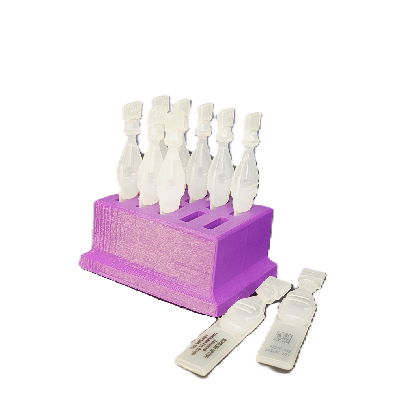 Znet3D Eye Drop Vials Holder & Storage - Single-Use Disposable Eye Drop Vials - Holds 10 Vials - Perfect to store a full package of 10 medicated vials