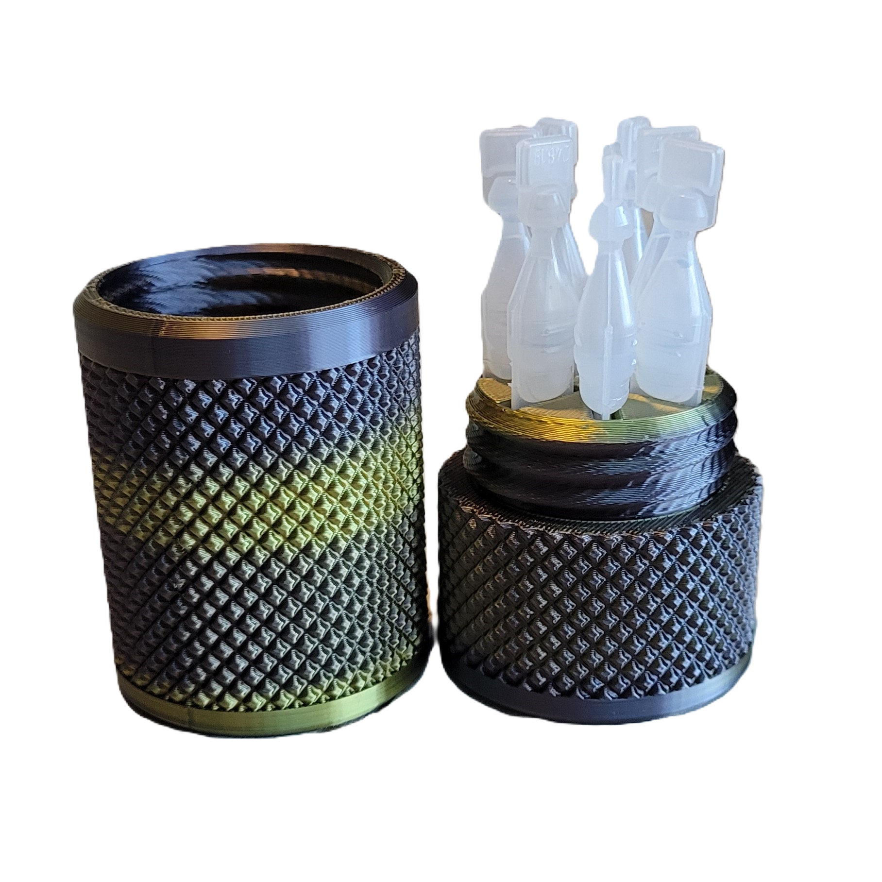 Eye Drop Vials Holder & Storage Case - Securely Store Seven (7) Single-Use Vials - Screw-On Lid, Knurled Pattern - Keep Vials Safe & Organized to Keep Track of Your Daily Usage