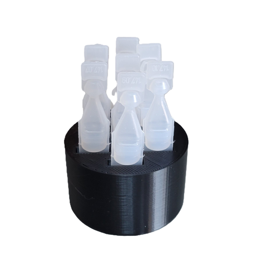 Znet3D round Eye Drop Vial Stand – Convenient, Upright Storage for Seven Vials – keep track of your daily usage