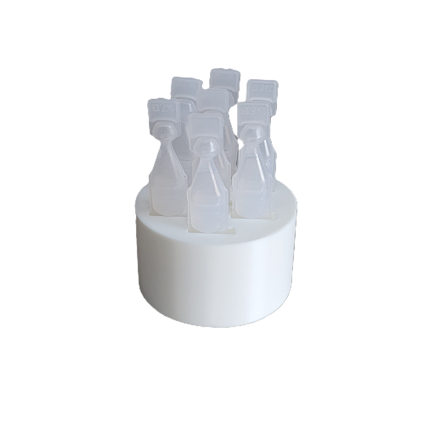 Znet3D round Eye Drop Vial Stand – Convenient, Upright Storage for Seven Vials – keep track of your daily usage