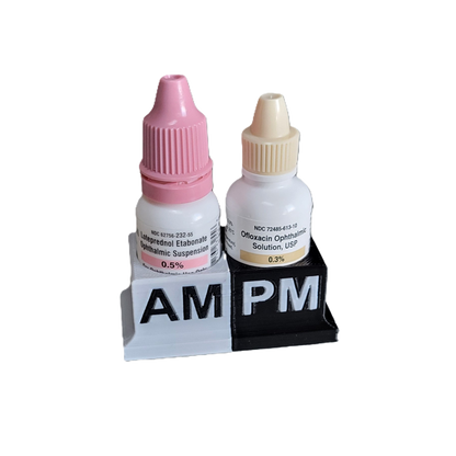 Eye Drops Organizer and Tracker, AM/PM 2 Slot Holder