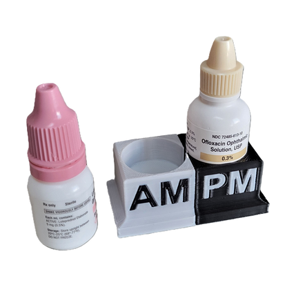 Eye Drops Organizer and Tracker, AM/PM 2 Slot Holder
