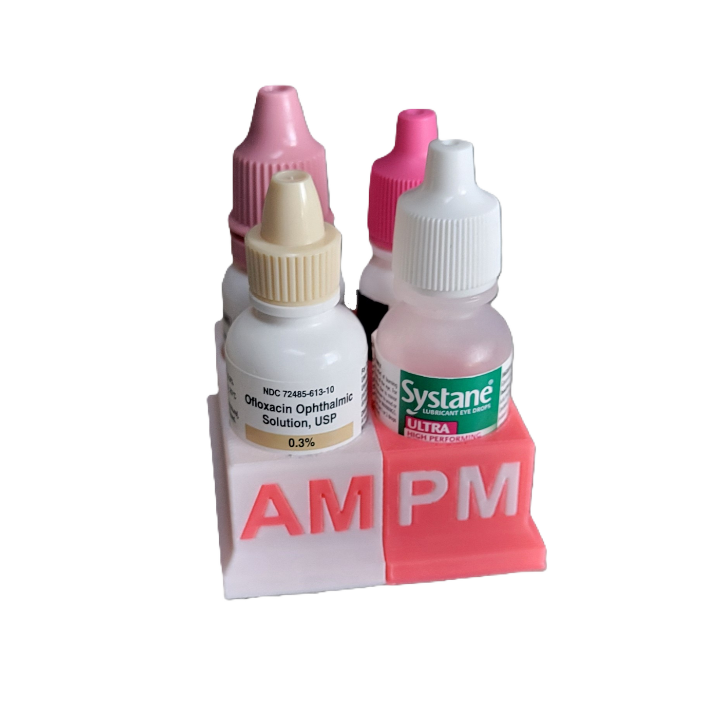 Znet3D Eye Drops Bottle Organizer & Tracker – AM/PM 4-Slot