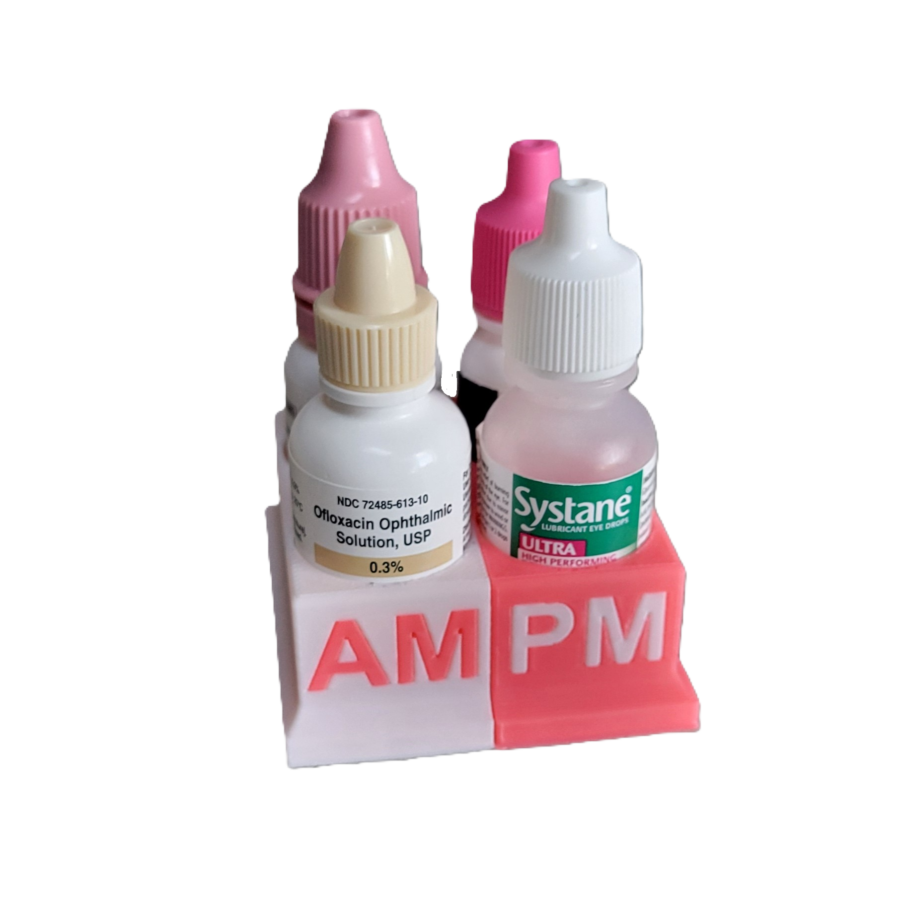 Znet3D Eye Drops Bottle Organizer & Tracker – AM/PM 4-Slot