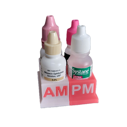 Znet3D Eye Drops Bottle Organizer & Tracker – AM/PM 4-Slot