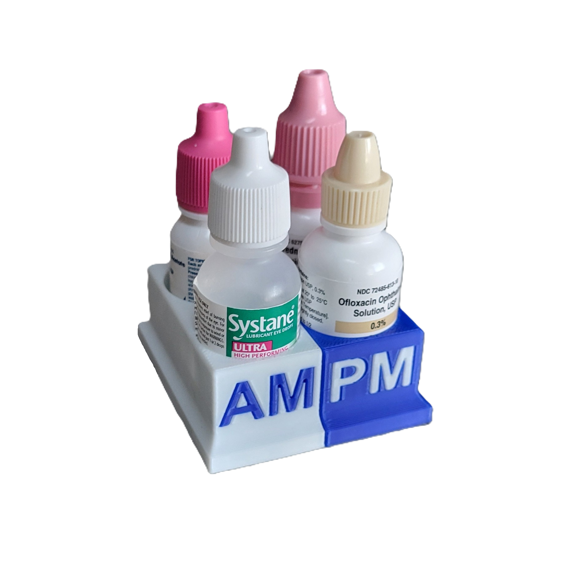 Znet3D Eye Drops Bottle Organizer & Tracker – AM/PM 4-Slot