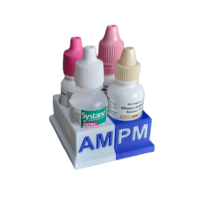 Znet3D Eye Drops Bottle Organizer & Tracker – AM/PM 4-Slot
