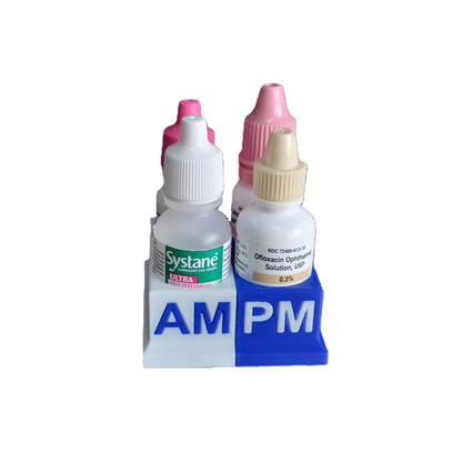 Znet3D Eye Drops Bottle Organizer & Tracker – AM/PM 4-Slot