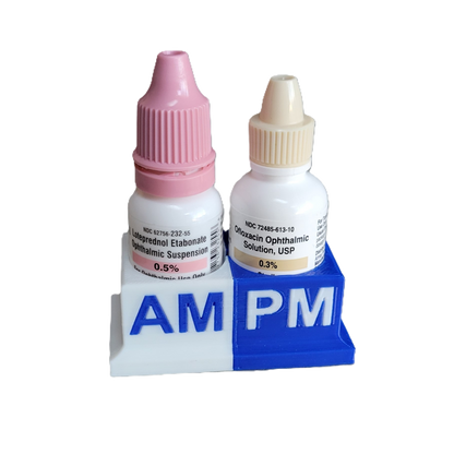 Eye Drops Organizer and Tracker, AM/PM 2 Slot Holder