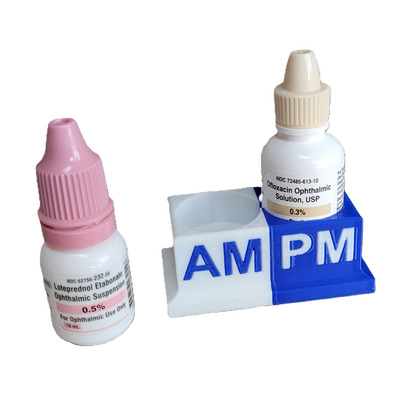 Eye Drops Organizer and Tracker, AM/PM 2 Slot Holder
