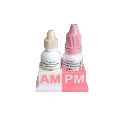 Eye Drops Organizer and Tracker, AM/PM 2 Slot Holder