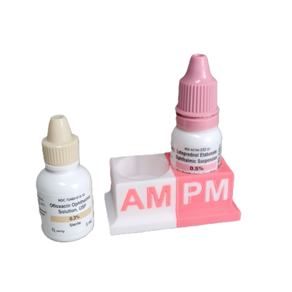 Eye Drops Organizer and Tracker, AM/PM 2 Slot Holder