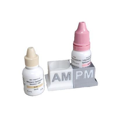 Eye Drops Organizer and Tracker, AM/PM 2 Slot Holder